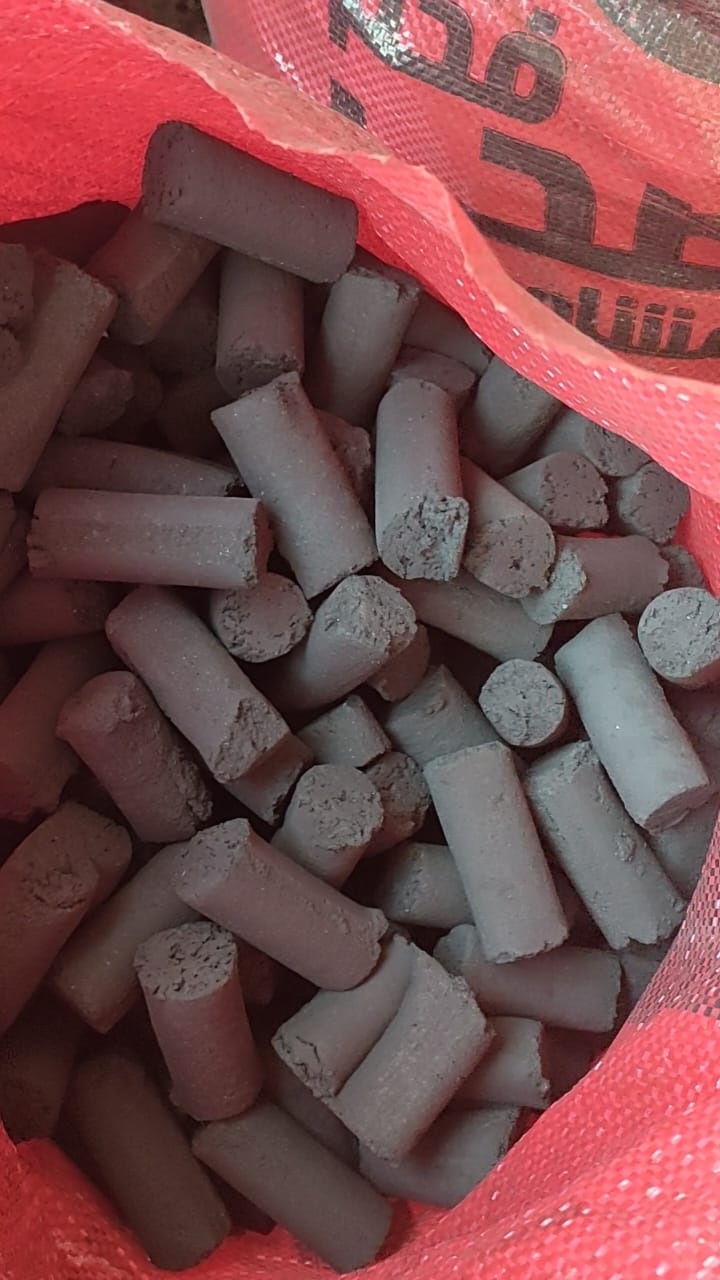 Cylindrical charcoal briquettes
