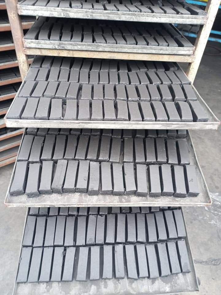 Rectangular charcoal briquettes